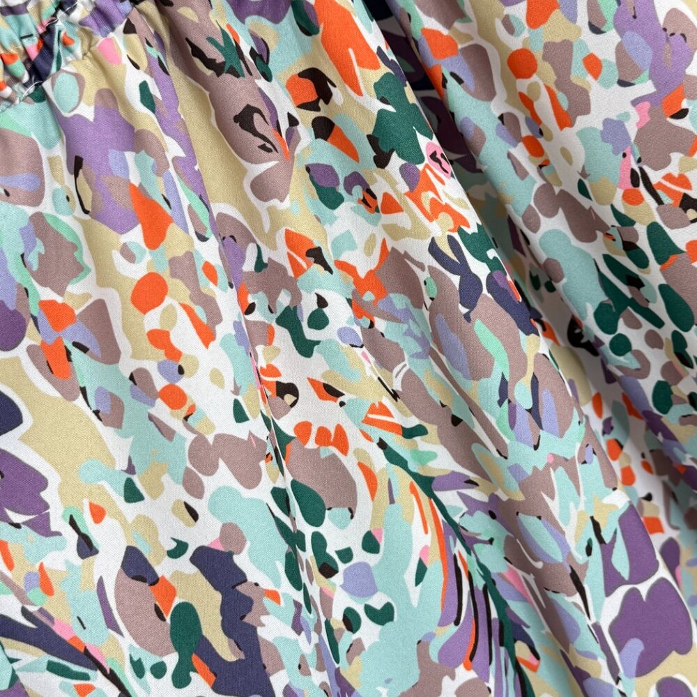 Plus Size Colorful Abstract Floral Wide Leg Pants Silky Palazzo Pants 5XL (3XL) - Picture 2 of 6